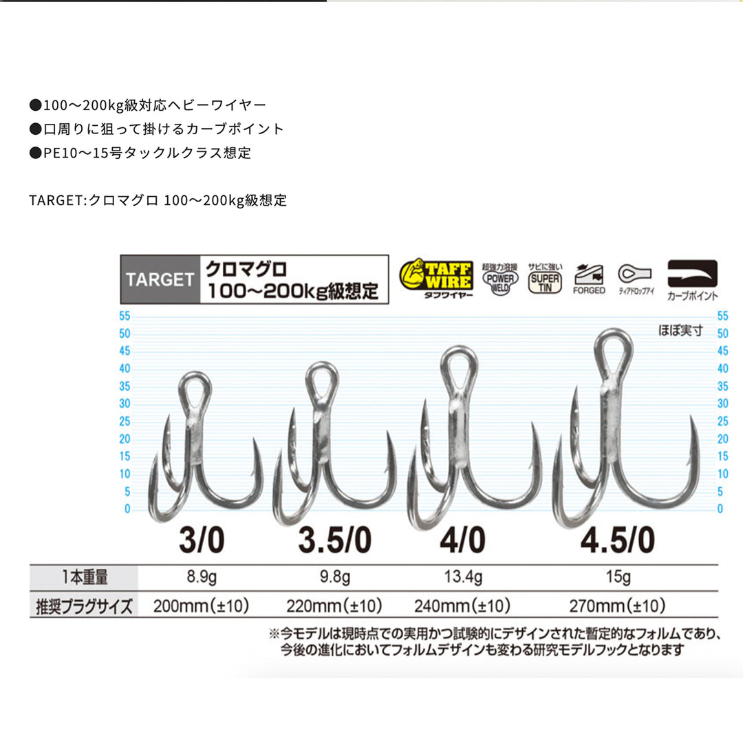 トリプルフック ブルーフィンツナ STX-71 カルティバ オーナー OWNER C'ultiva STX-71 BLUEFIN TUNA