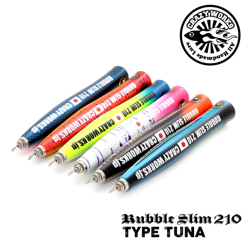 CRAZY WORKS RUBBLE SLIM 210 カラー トビウオ・オレンジ・ピンクヘッド