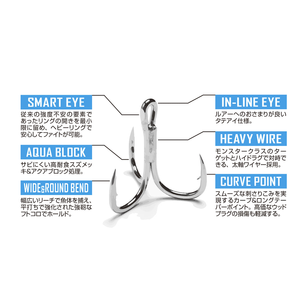 トリプルフック ビッグトレブル Y-S23 カツイチ デコイ KATSUICHI DECOY BIG TREBLE HOOK