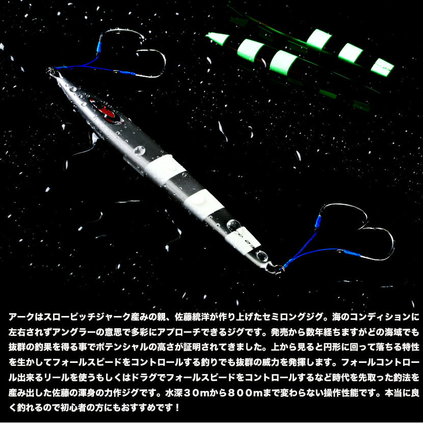 アークAJ別注ハーフゼブラSP/カラーグローRZHALFZEBRASERIESSEAFLOORCONTROLシーフロアコントロールarcジギングメタルジグ170g200g230g260g290g320g350g400g450g