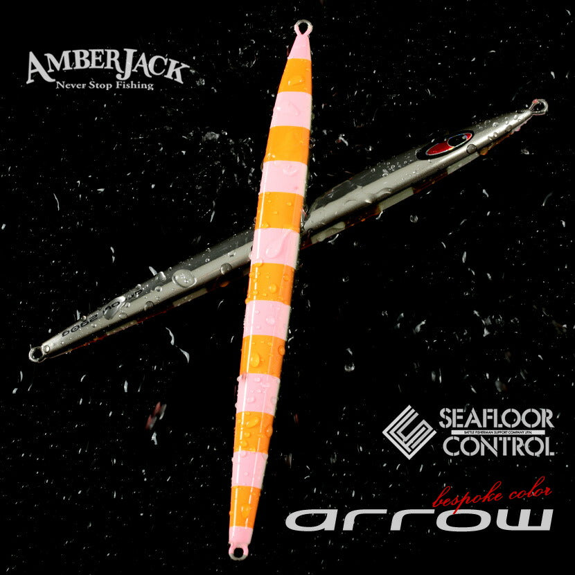 アローAJ別注カラーアルミエッジブラック裏チャートオレンジゼブラピンクグローSEAFLOORCONTROLシーフロアコントロールarrowジギングメタルジグ320g350g400g450g500g600g700g800g900g