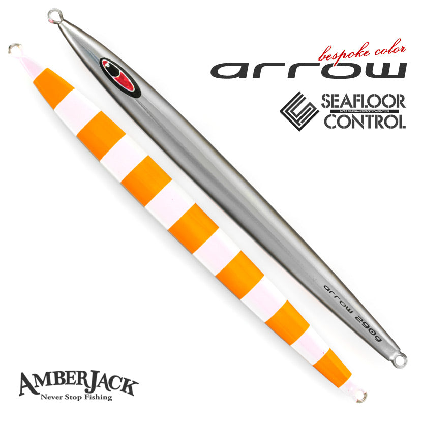 アローAJ別注カラーアルミエッジブラック裏チャートオレンジゼブラピンクグローSEAFLOORCONTROLシーフロアコントロールarrowジギングメタルジグ320g350g400g450g500g600g700g800g900g